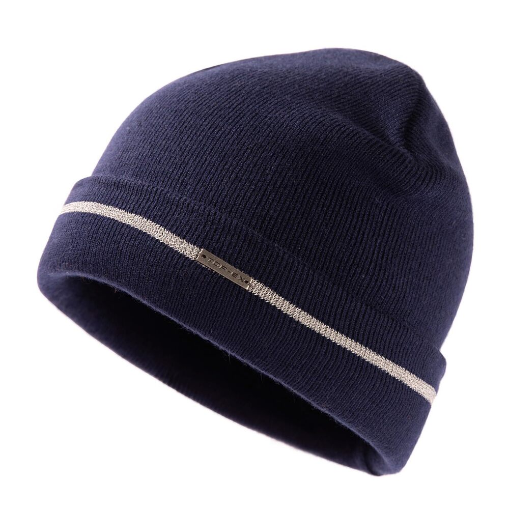 3335 XL/XXL Cuffed Beanie 50% Merino Wool Knit Hat Double Layer Winter